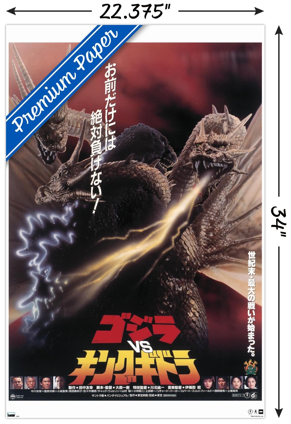 Amazon.com: Godzilla - Godzilla vs King Ghidorah (1991) Wall